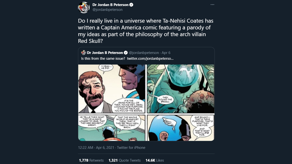 Jordan Peterson Ta-Nehisi Coates Captain America