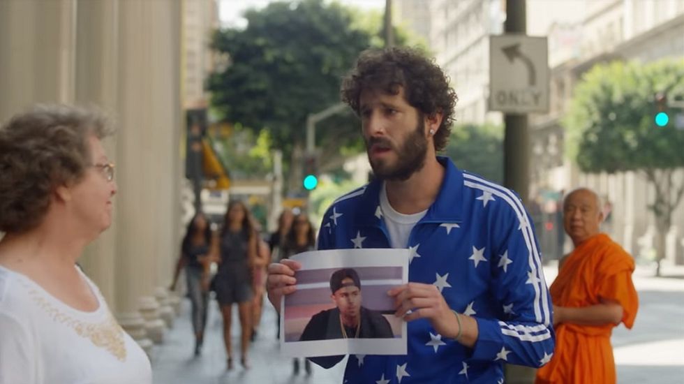 Lil Dicky in the music video for "Freaky Friday," which features Chris Brown.