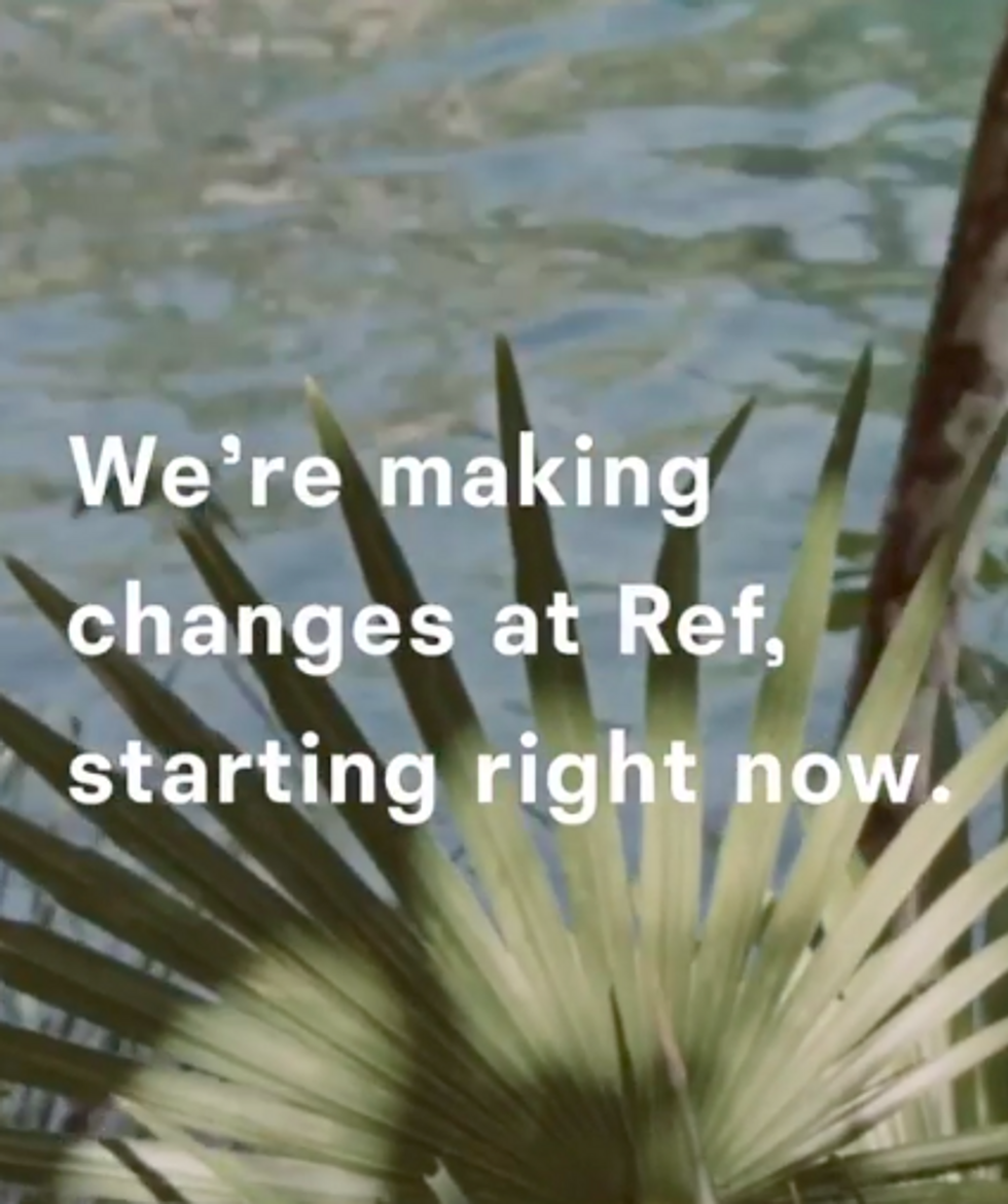 Reformation's branded apology: "We're making changes at Ref, starting right now."