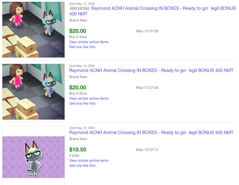 Animal Crossing Raymond Ebay