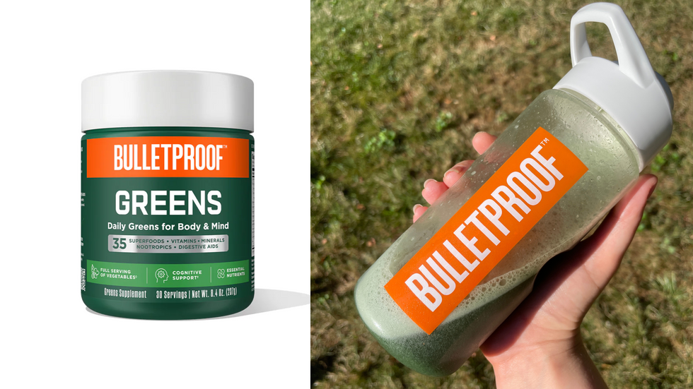 bulletproof greens and waterbottle