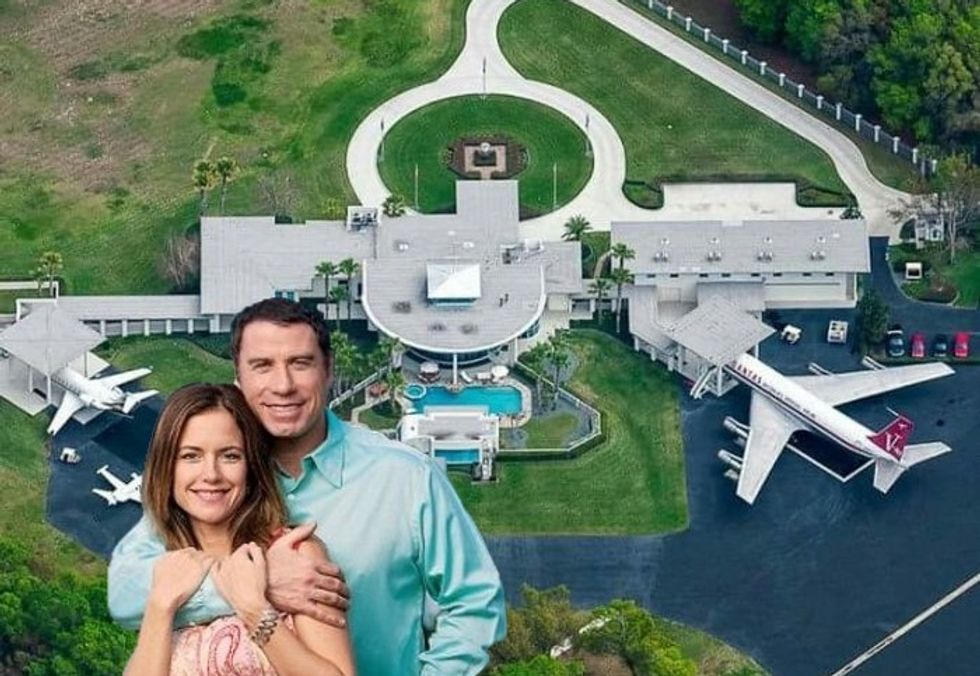 John Travolta Kelly Preston airport house